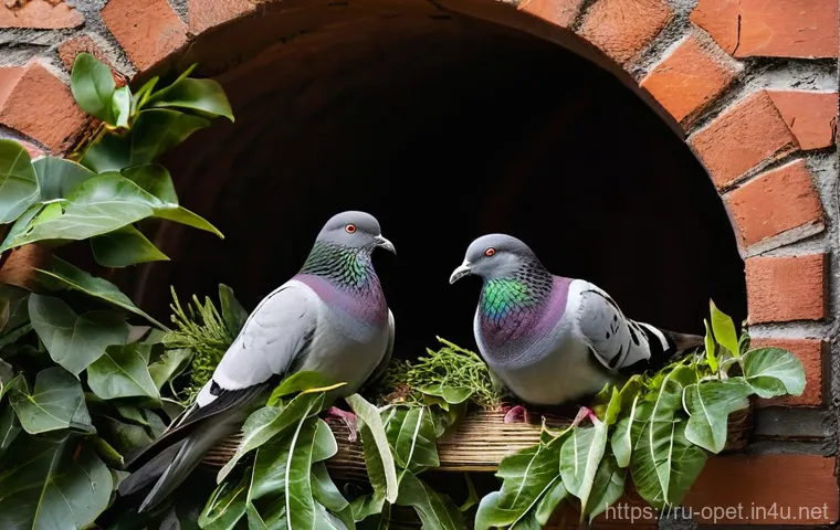 비둘기 도심 서식지 연구 - **Prompt:** Several plump and healthy-looking city pigeons, showcasing a range of grey, white, and b...