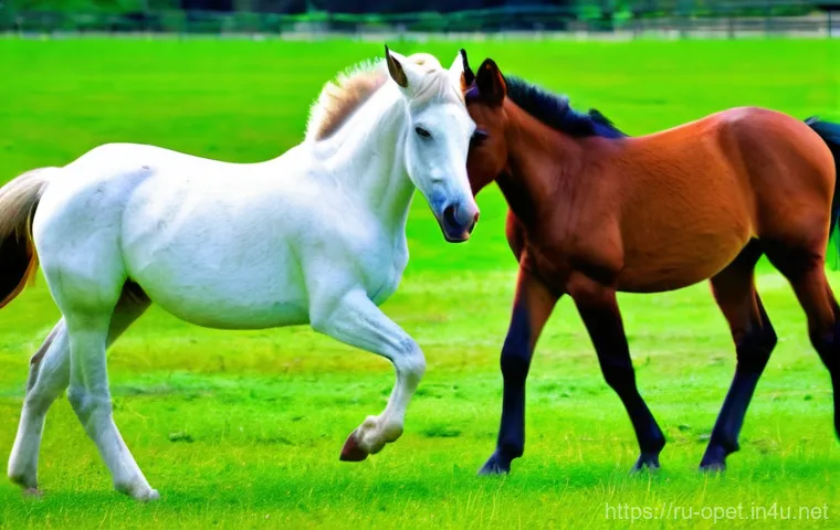 말 새끼 조련법 - **Prompt:** A heartwarming scene depicting a young, curious foal, no more than a few weeks old, gent...